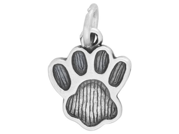 Sterling Silver Paw Print Charm (Large)