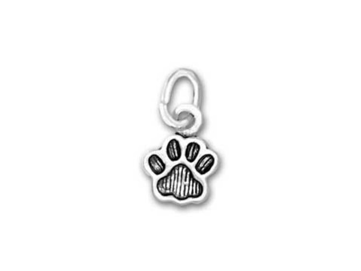 silver paw print charm