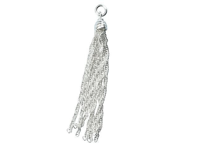 Sterling Silver Rope Chain Tassel Charm