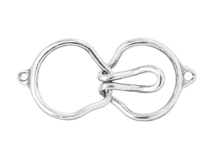 Sterling Silver Round Hook and Eye Clasp Set