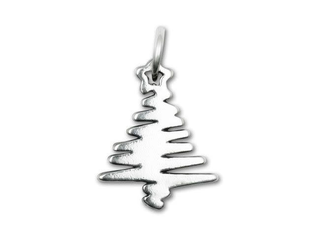 Sterling Silver Scribble Christmas Tree Charm