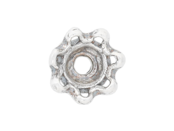 Sterling Silver Small Detailed Bead Cap