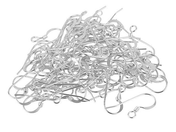 Artbeads Sterling Silver Small French Hook Earwire with Coil, Pro Pack (40 Pairs)