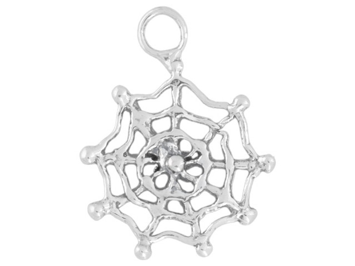 Artbeads Sterling Silver Small Spider Web Charm