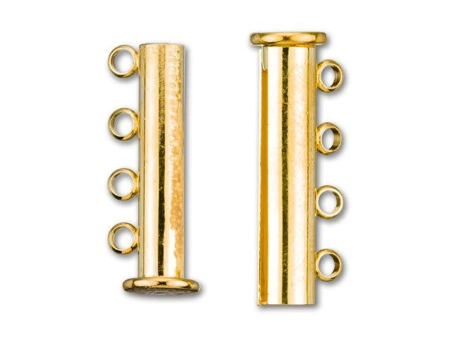 24.5x10mm Gold-Plated 4 Ring Magnetic Tube Clasp