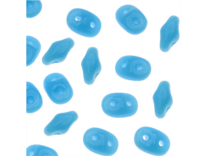 Matubo SuperDuo 2x5mm 2-Hole Blue Turquoise Seed Bead, 2.5-Inch Tube