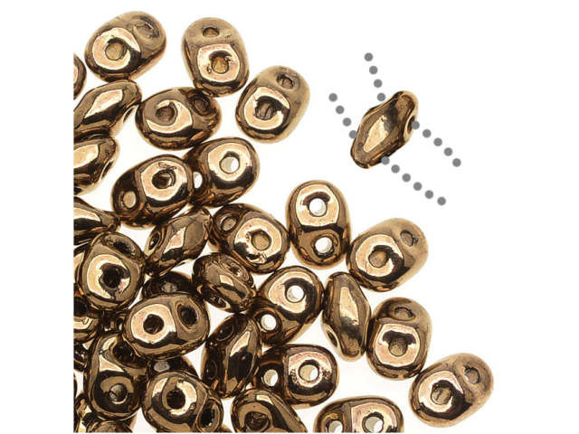 Matubo SuperDuo 2x5mm 2-Hole Bronze Seed Bead 2.5-Inch Tube