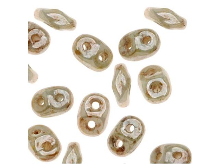 Matubo SuperDuo 2x5mm 2-Hole Opaque Green Ultra Luster Seed Bead 2.5-Inch Tube