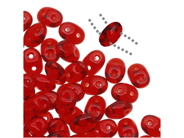 Matubo SuperDuo 2x5mm 2-Hole Siam Ruby Seed Bead 2.5-Inch Tube