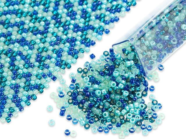 Artbeads Seaglass Blues Designer Blend, 15/0 TOHO Round Seed Beads