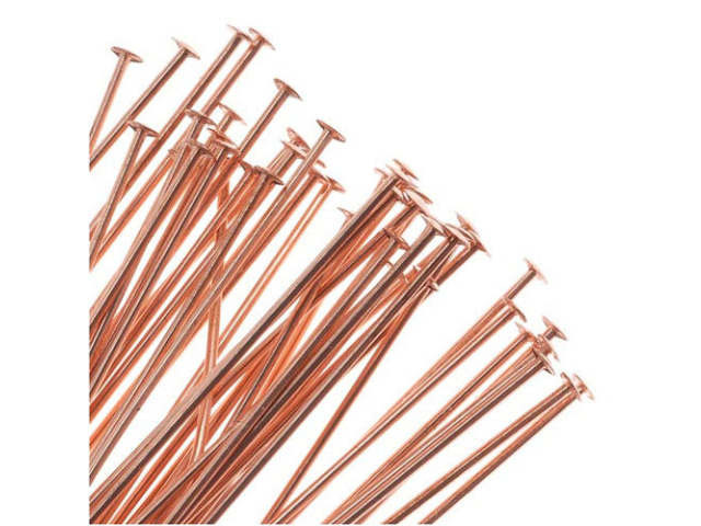 2-Inch Copper 24 Gauge Head Pin