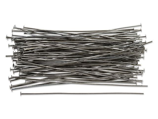 2-Inch Gunmetal-Plated 22 Gauge Head Pin (100pc Pack)
