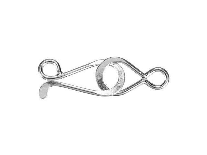 Bali Silver Simple Hook &amp; Eye Clasp
