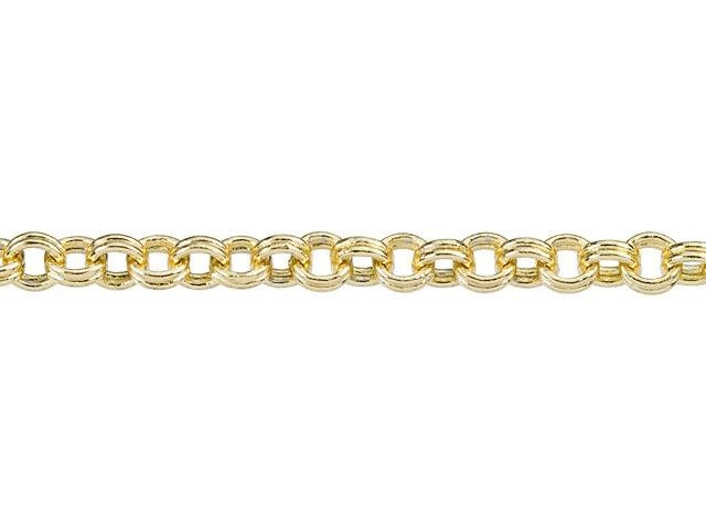 3mm Gold-Plated Brass Double Link Rolo 