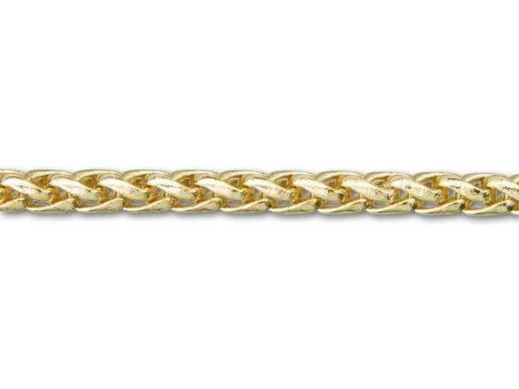 3mm Gold-Plated Wheat Chain by the Foot