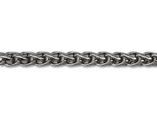 3mm Gunmetal-Plated Wheat Chain by the Foot