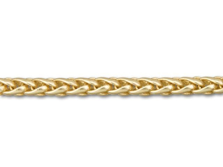 Braided/Twisted Wheat-style Chain, Extra Petite, Gold-tone Finish