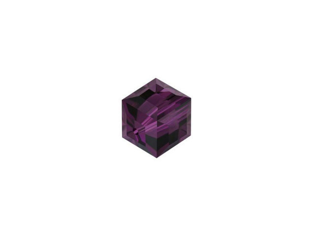 PRESTIGE Crystal Components 5601 6mm Faceted Cube Amethyst
