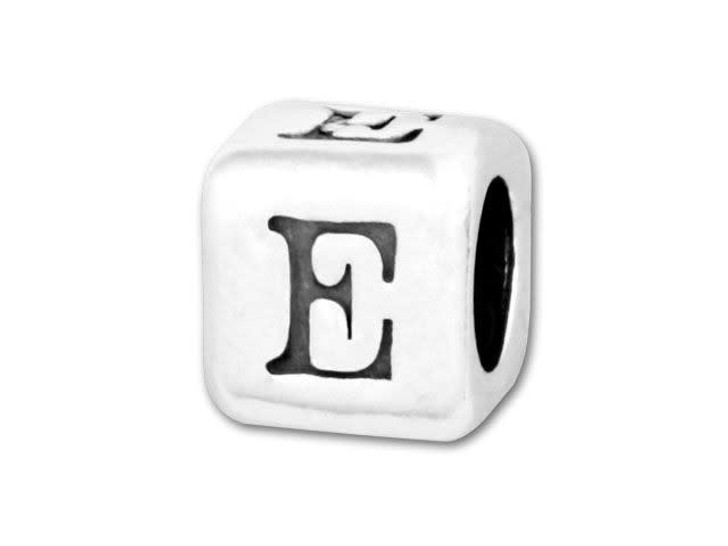 4.5mm Sterling Silver Alphabet Bead - E