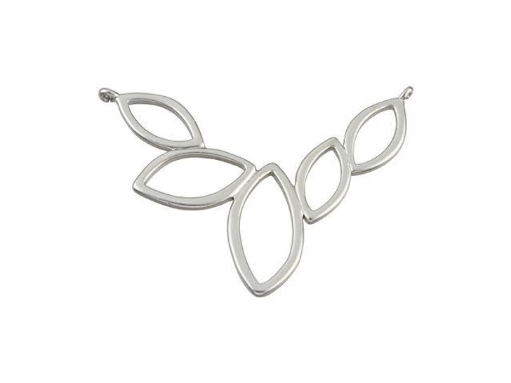 46mm Matte Silver-Plated Pewter Marquis Pendant