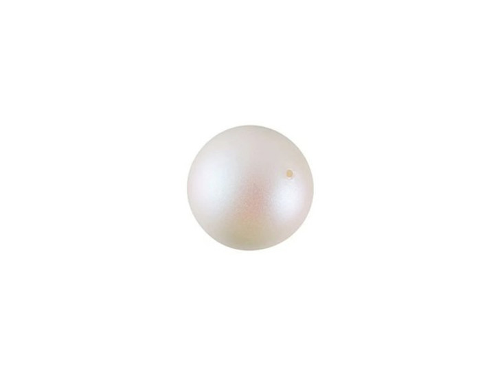 PRESTIGE Crystal Components 5818 8mm Half-Drilled Crystal Pearlescent White Pearl Bead