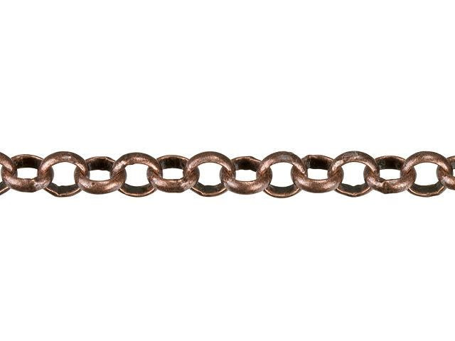 4mm Antique Copper-Plated Rolo Chain by 
