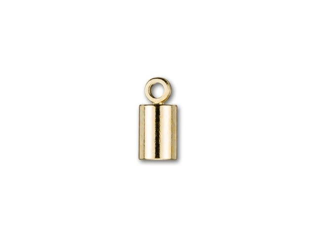 4mm Gold-Plated Cord End Cap with Loop