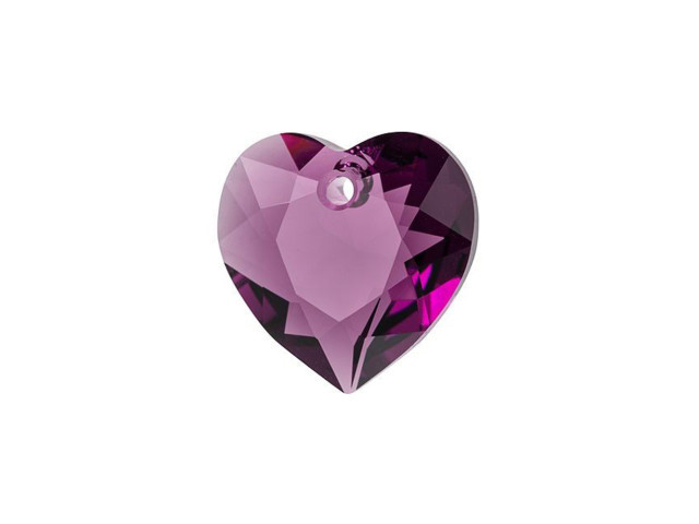 PRESTIGE Crystal Components 6432 11mm Heart Cut Pendant Amethyst