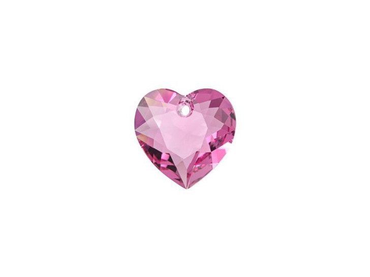 PRESTIGE Crystal Components 6432 8mm Heart Cut Pendant Rose PRESTIGE Crystal Components 6432 8mm Heart Cut Pendant Rose