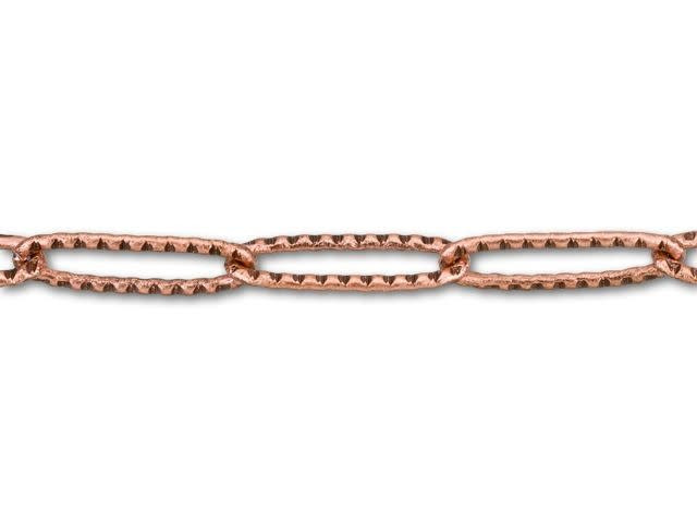 5mm Antique Copper-Plated Textured Oval Cable Chain by the Foot