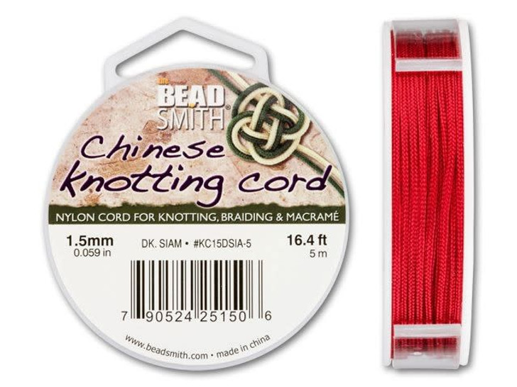 The BeadSmith 1.5mm Dark Siam Chinese Knotting Cord - 16.4 Feet