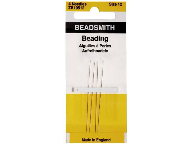 The BeadSmith 2-Inch 12 Long English Beading Needles 4-Pack