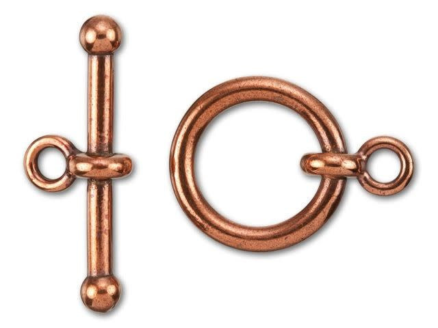 TierraCast 3/4-Inch Antique Copper-Plated Pewter Anna's Toggle and Clasp