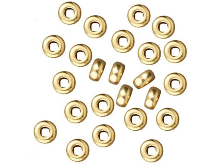 TierraCast 3mm Bright Gold-Plated Pewter Plain Heishi Spacer