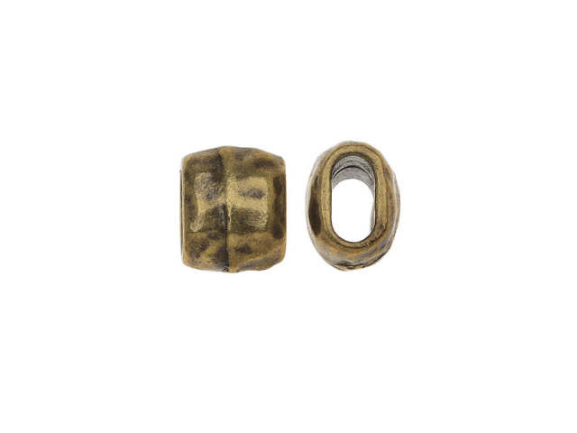 TierraCast 4x2mm (ID) Brass Oxide Finish Pewter Barrel Spacer Bead