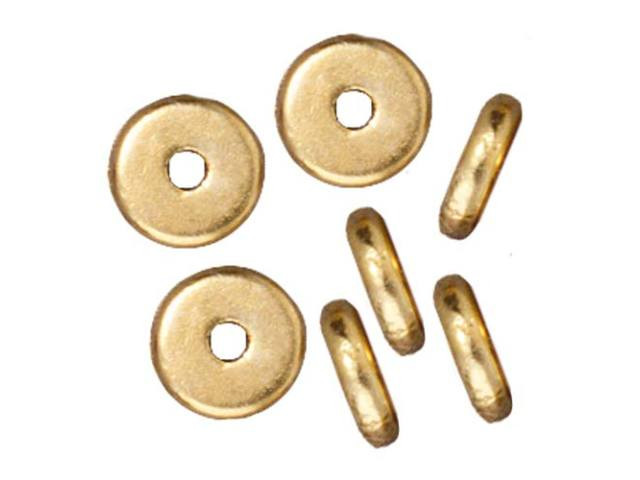 TierraCast 6mm Gold-Plated Pewter Plain Heishi Spacer