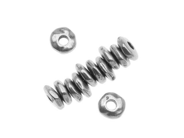 TierraCast 7mm Antique Pewter Nugget Spacer Bead with 2mm Hole