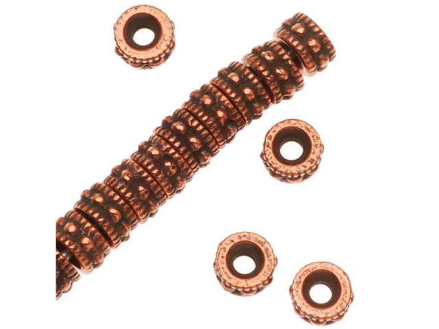 TierraCast Antique Copper 4mm Rococo Round Heishi Spacer