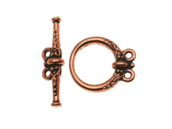 TierraCast Antique Copper Heirloom 2-Loop Clasp Set