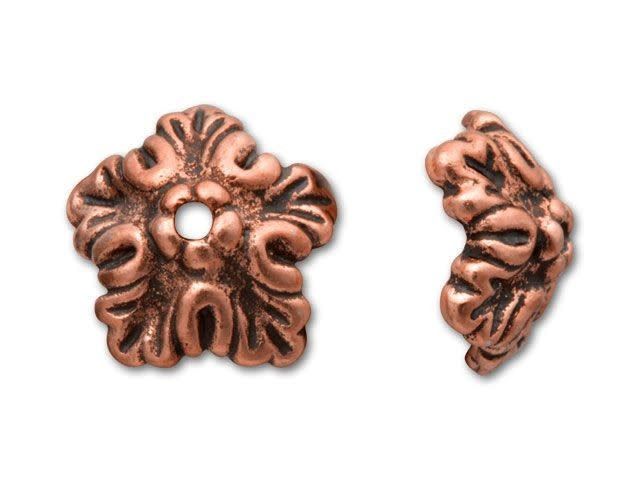 TierraCast Antique Copper Oak Leaf Bead Cap