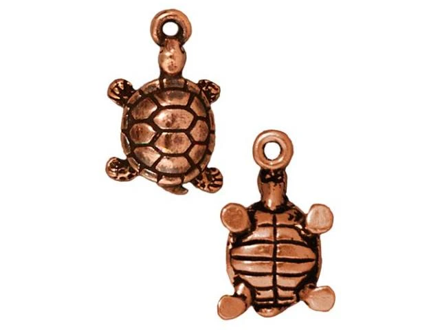 TierraCast Antique Copper Turtle Charm