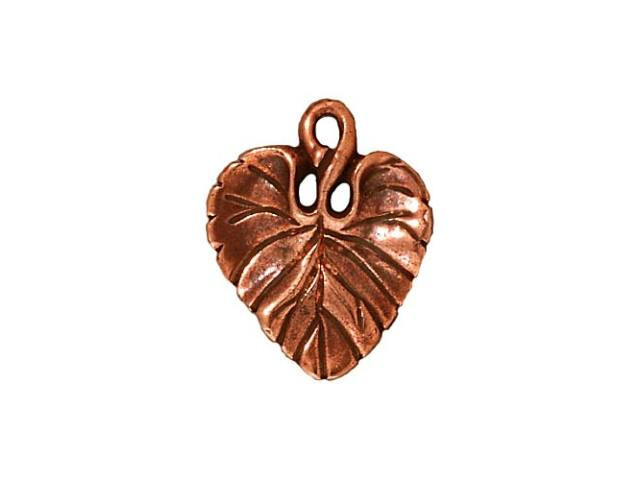 TierraCast Antique Copper Violet Leaf Charm