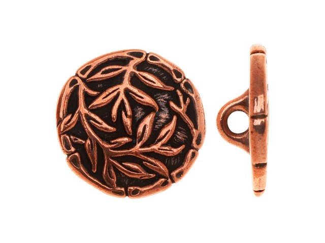 TierraCast Antique Copper-Plated Bamboo Button