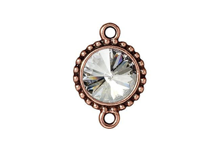 Clearance - Was $5.09 - TierraCast Antique Copper-Plated Pewter 12mm Beaded Round Link with Crystal