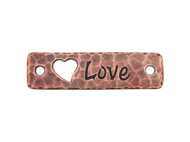 TierraCast Antique Copper-Plated Pewter Rectangle Love Link