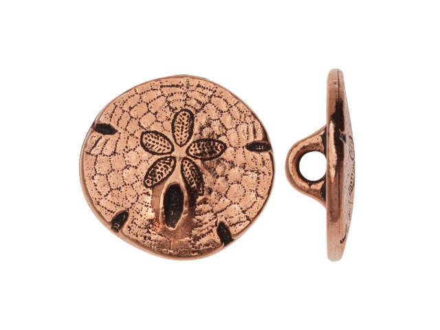 TierraCast Antique Copper-Plated Pewter Sand Dollar Button
