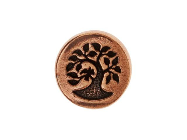 TierraCast Antique Copper-Plated Pewter Small Bird in Tree Button