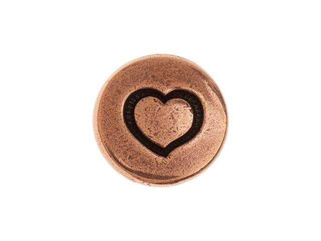 TierraCast Antique Copper-Plated Pewter Small Heart Button