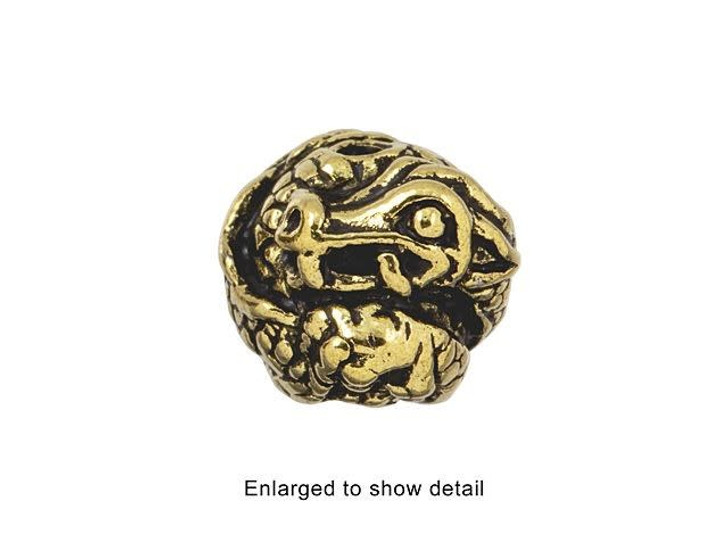 TierraCast Antique Gold-Plated Pewter 8mm Dragon Bead TierraCast Antique Gold-Plated Pewter 8mm Dragon Bead