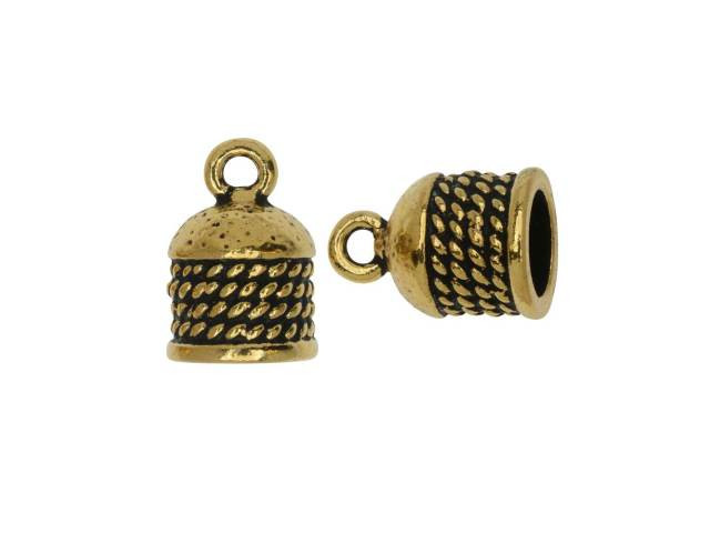 TierraCast Antique Gold-Plated Pewter 8mm Rope Cord End Cap